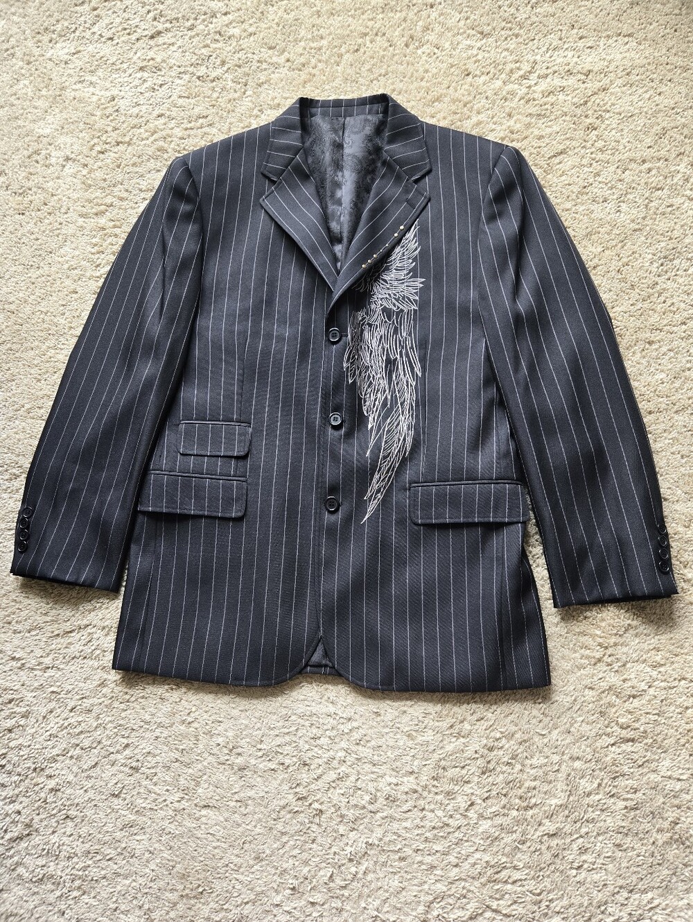 Empra Double Wing Blazer Jacket Sport Coat Mens 44/XL Stripe